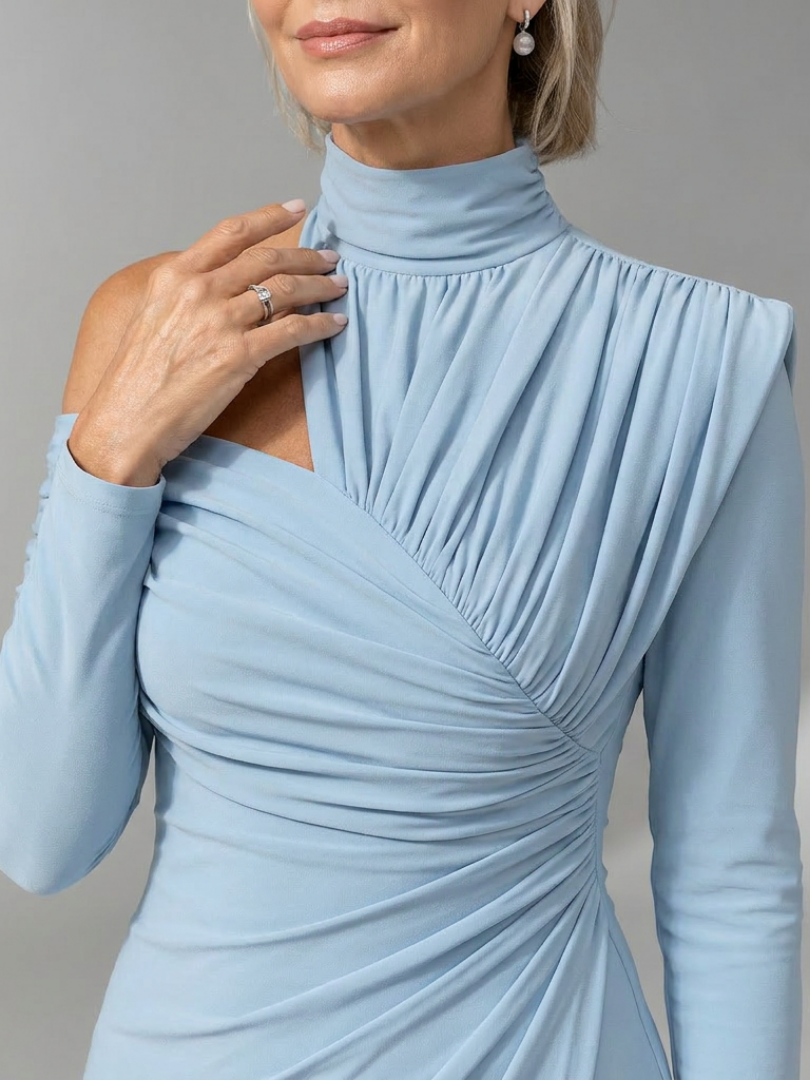 Women's One Shoulder Cocktail Midi Dress