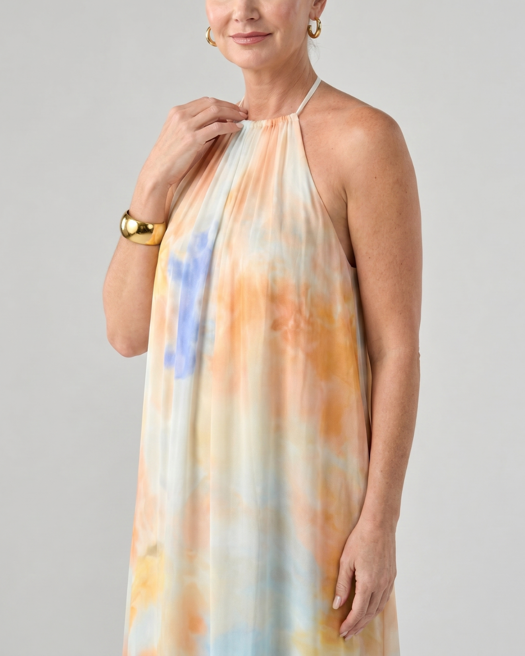Women's Halter Wedding Guest Maxi Dress