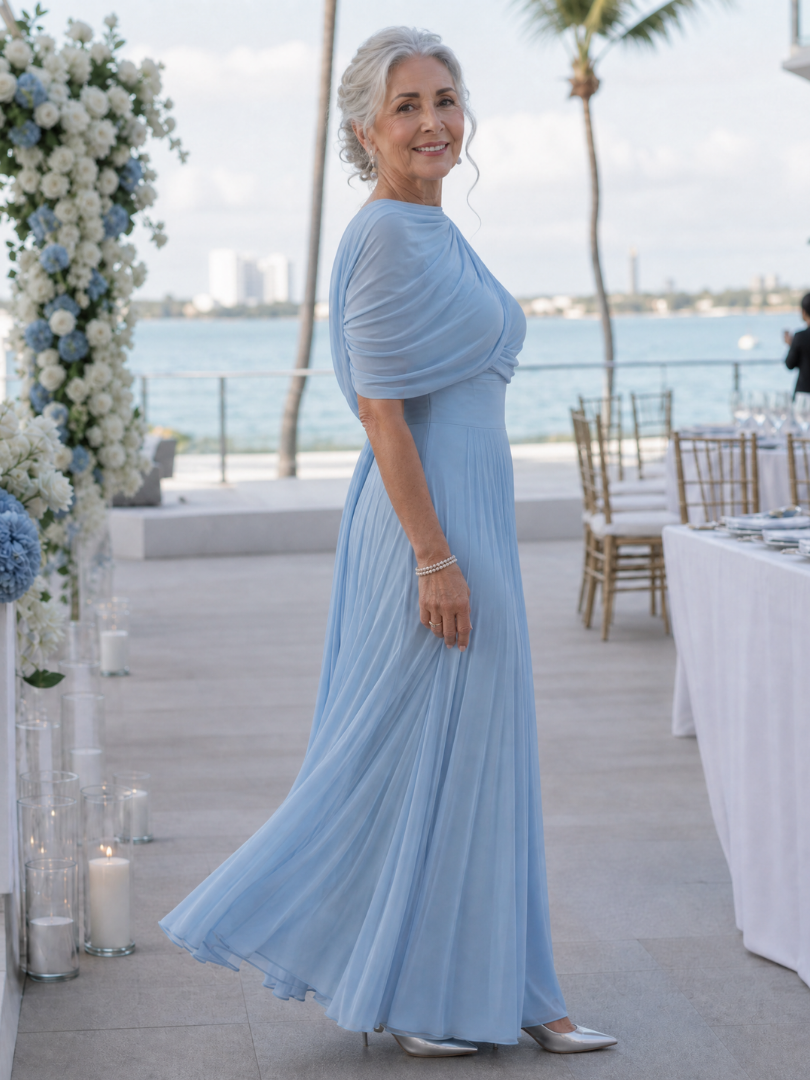 Women's One Shoulder Wedding Guest Maxi Dress