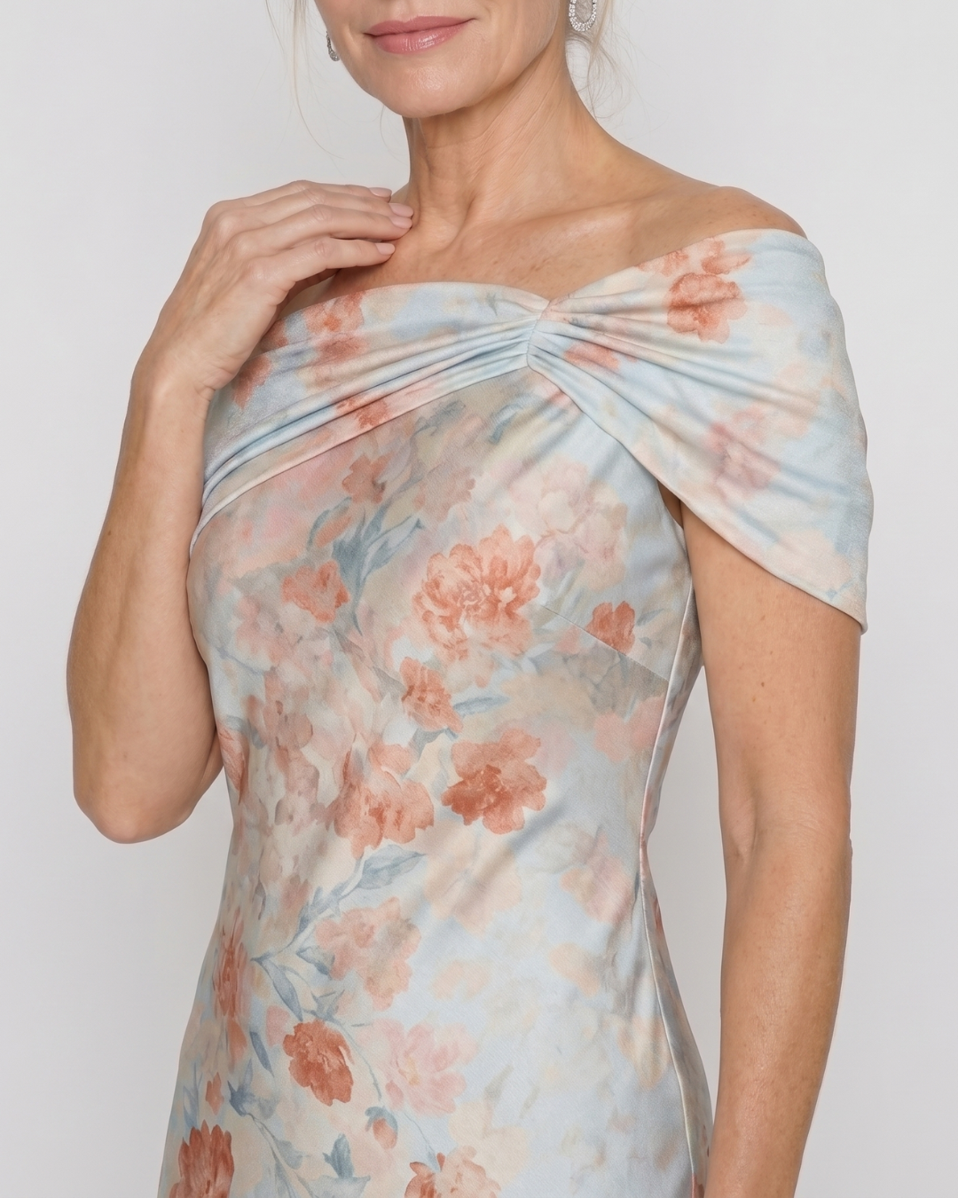 Women's Off Shoulder Wedding Guest Midi Dress