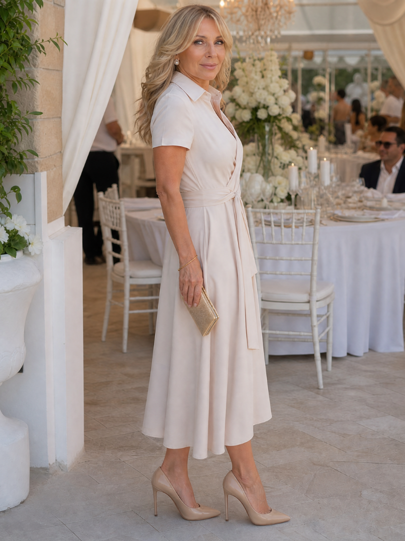 Women's Wrap Wedding Guest Midi Dress