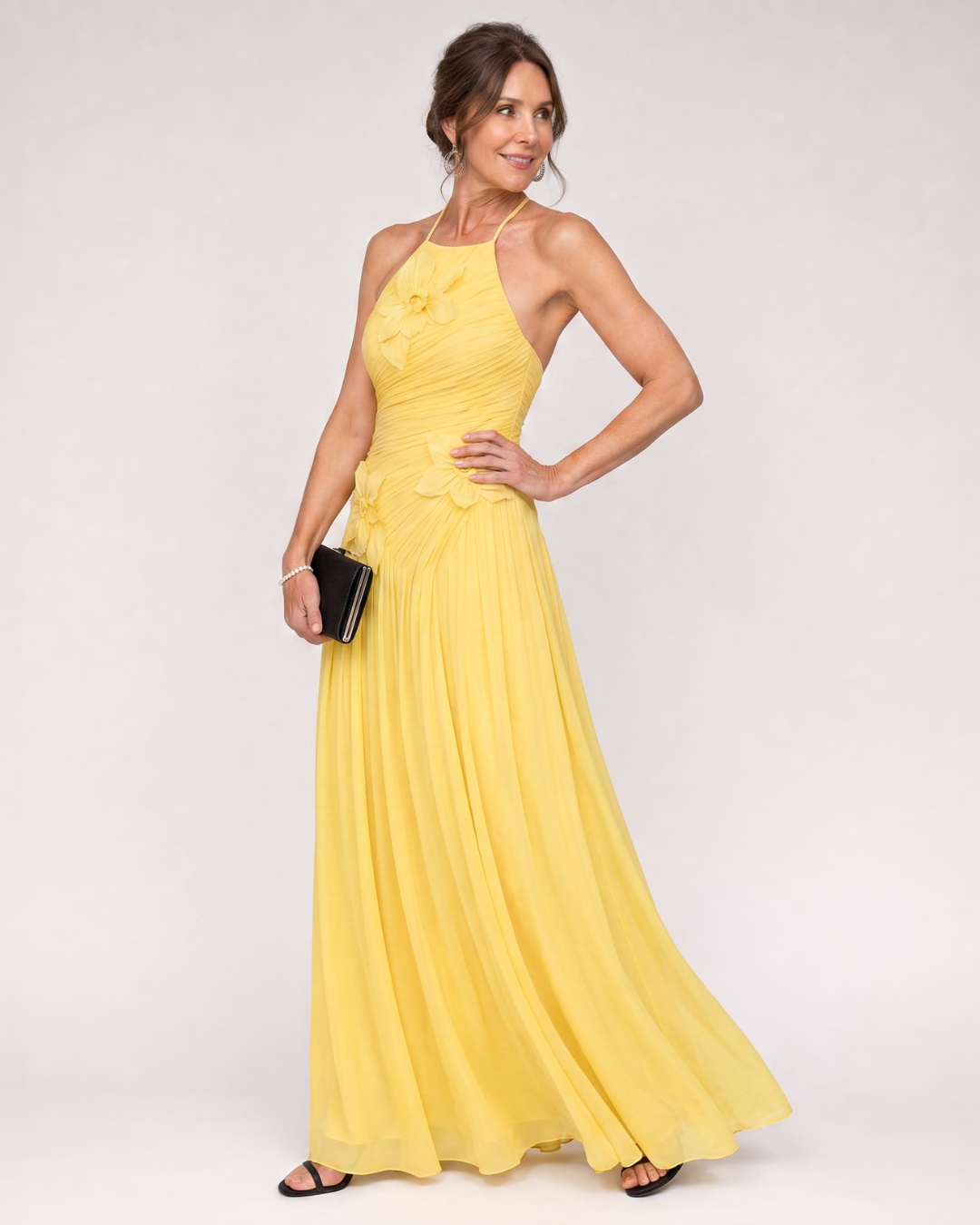 Women's Halter Wedding Guest Maxi Dress