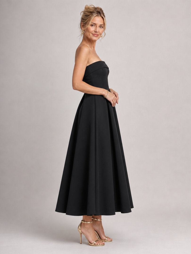 Women's Strapless Formal Midi Dress