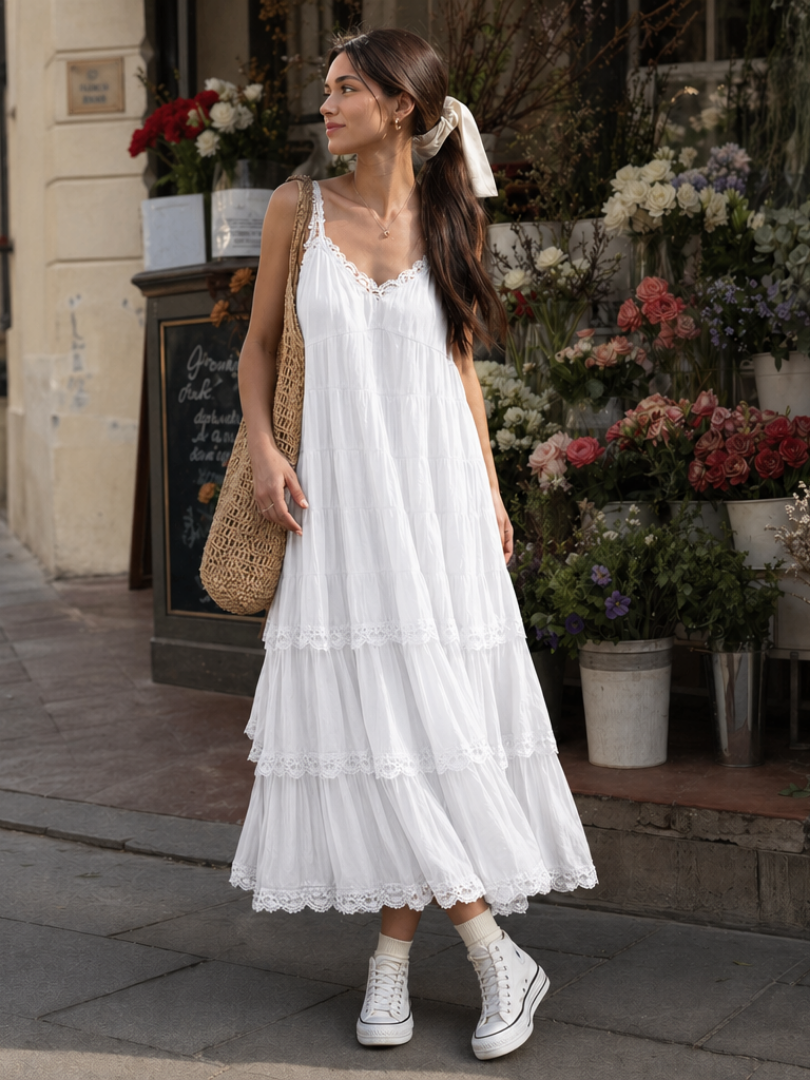 Women's Tiered Midi Dress