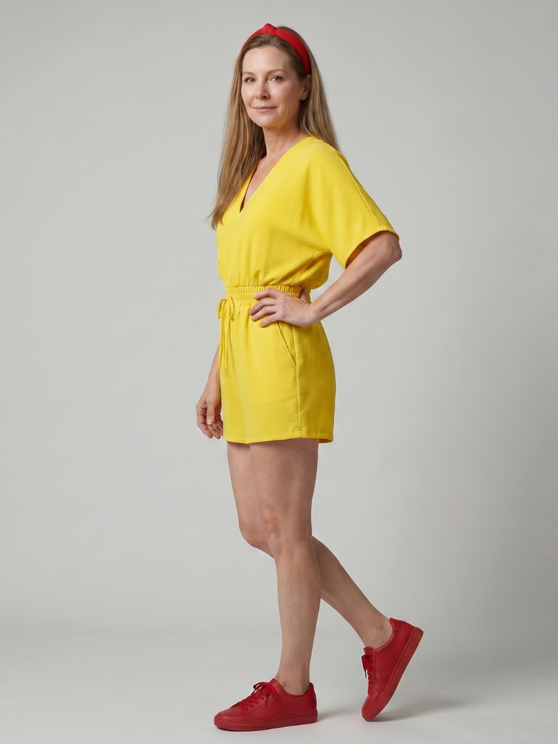 Women's V Neck Short Sleeve Summer Romper