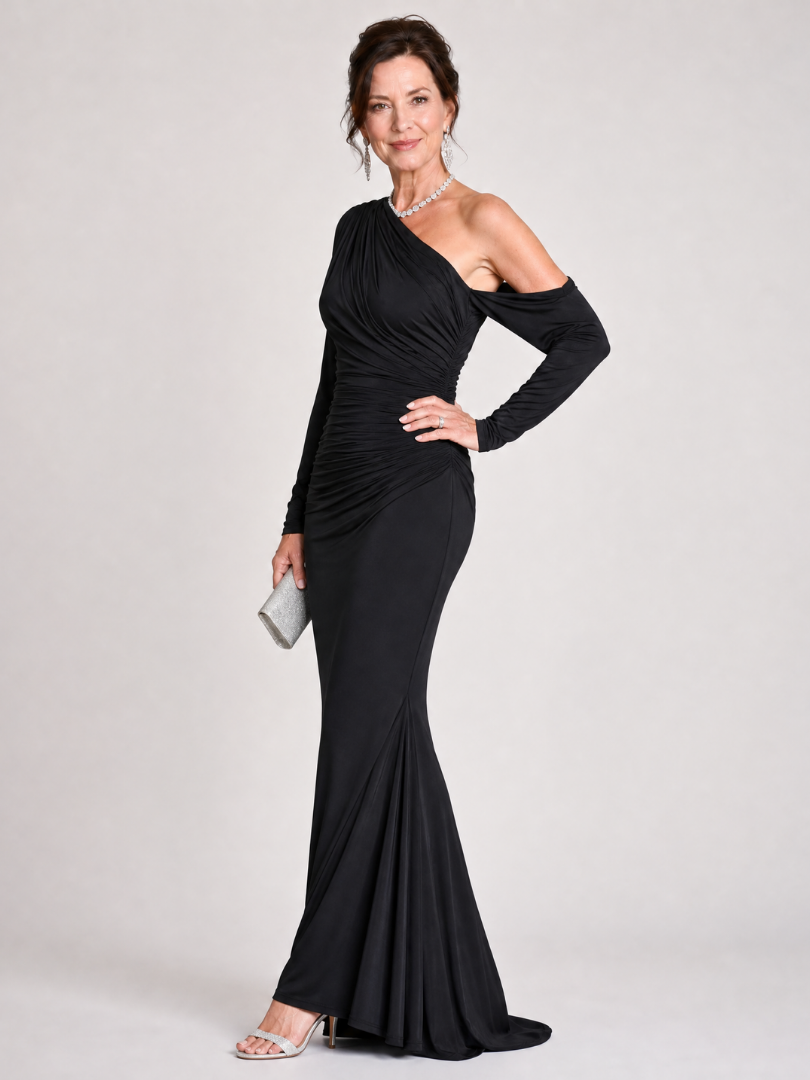 Women's One Shoulder Cocktail Maxi Dress