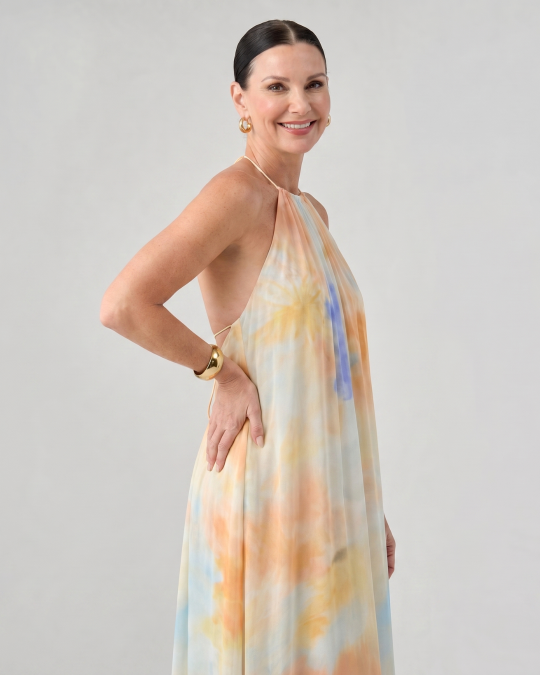 Women's Halter Wedding Guest Maxi Dress