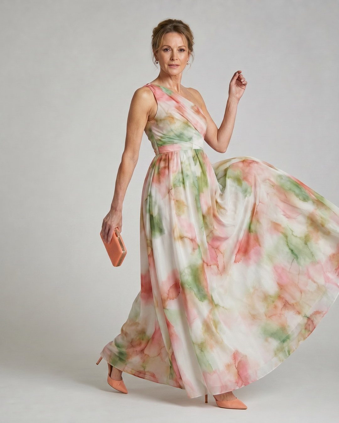 Women's One Shoulder Wedding Guest Maxi Dress