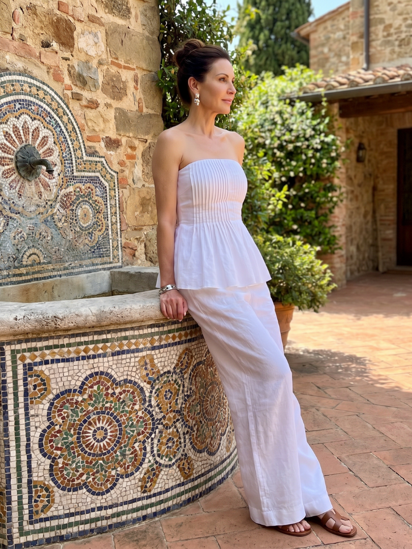 Women's Strapless Summer Pants Set