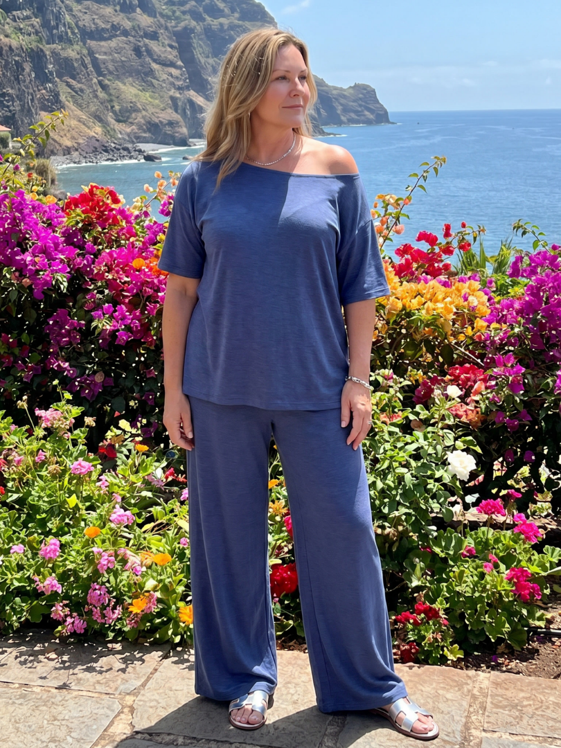 Women's Off Shoulder Short Sleeve Summer Short Set