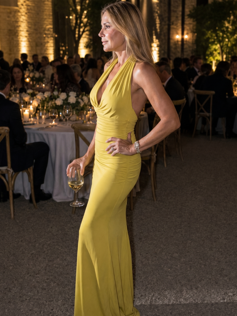 Women's Halter Wedding Guest Midi Dress
