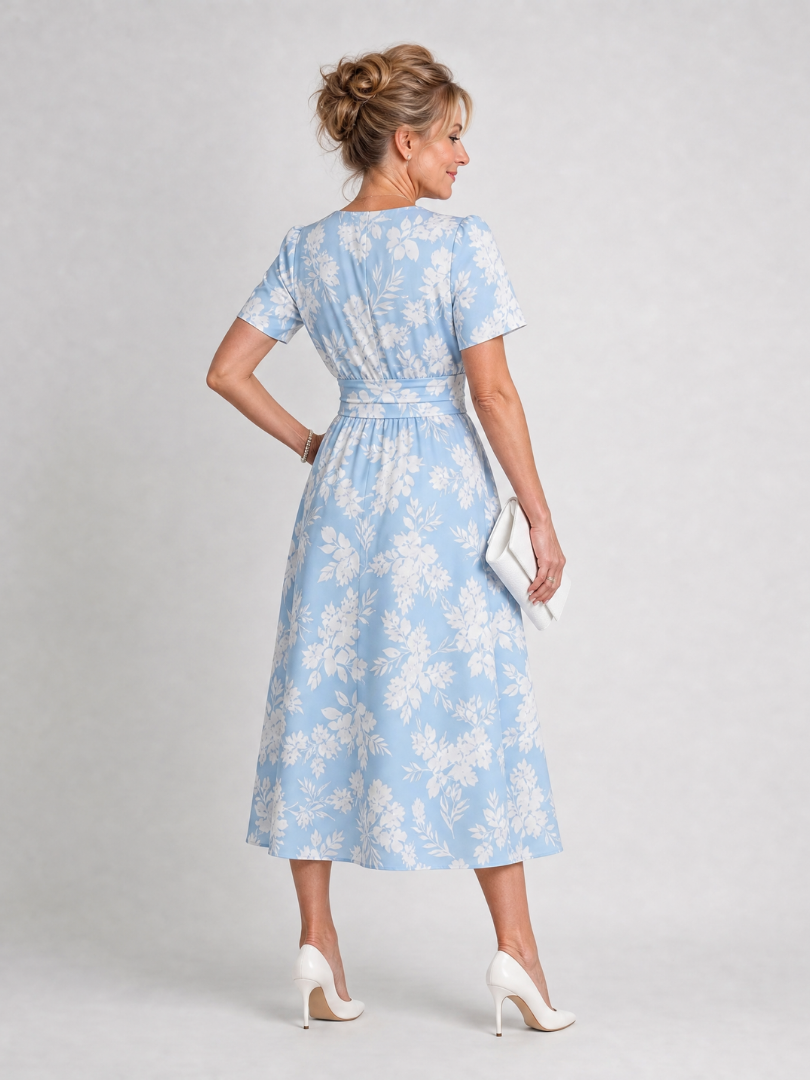 Women's V Neck Midi Dress
