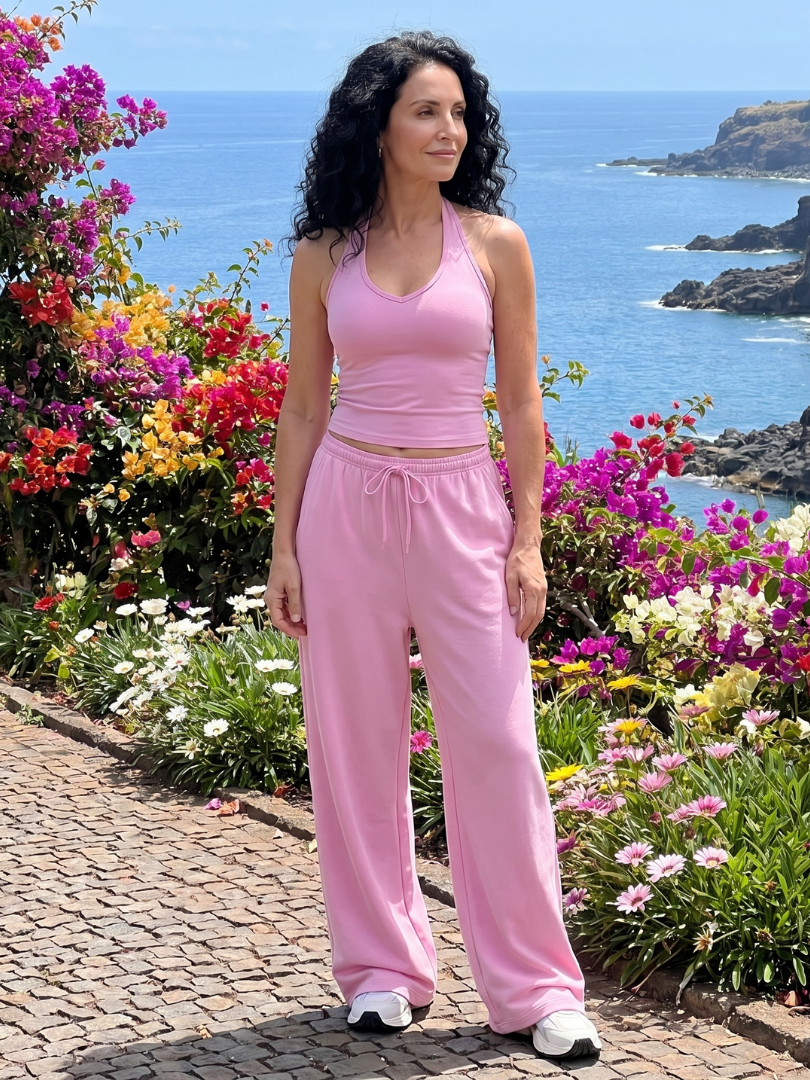 Women's Scoop Neck Sleeveless Summer Pants Set