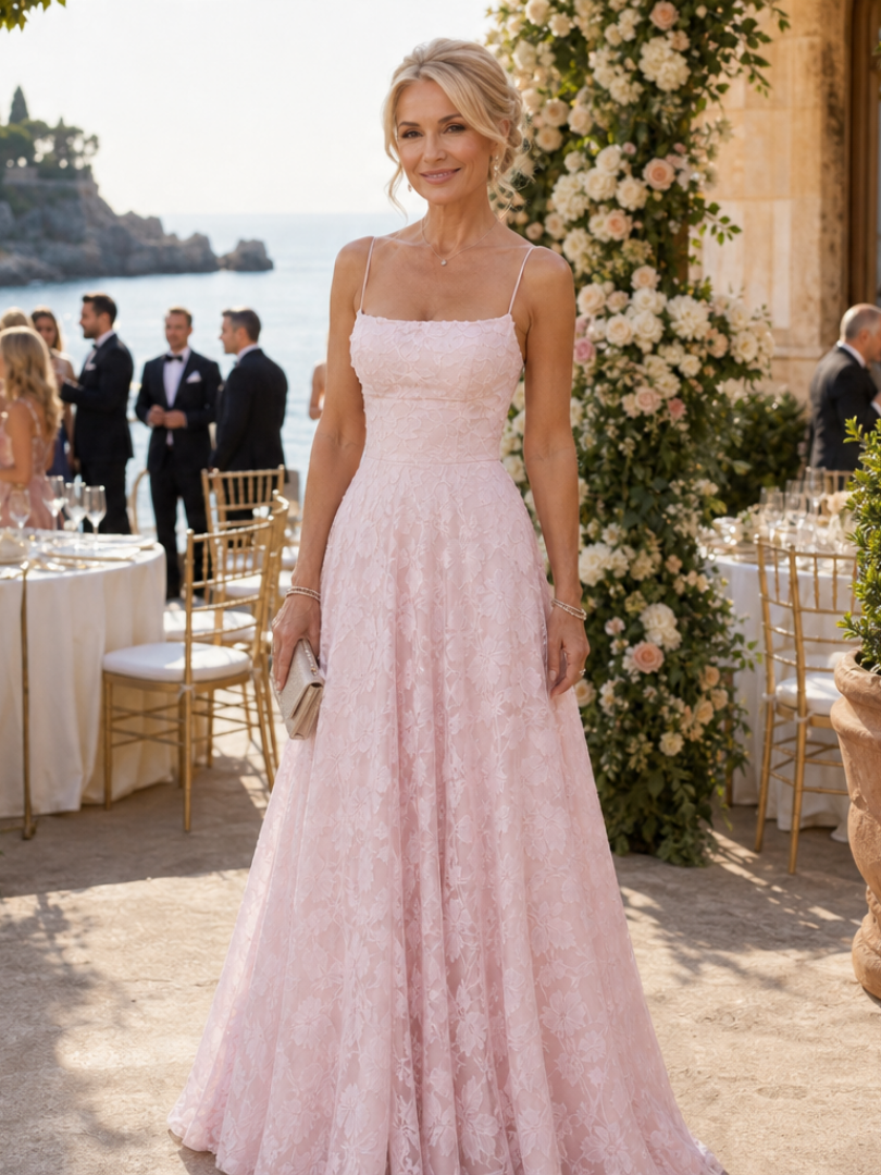Women's Wedding Guest Maxi Dress – Pink
