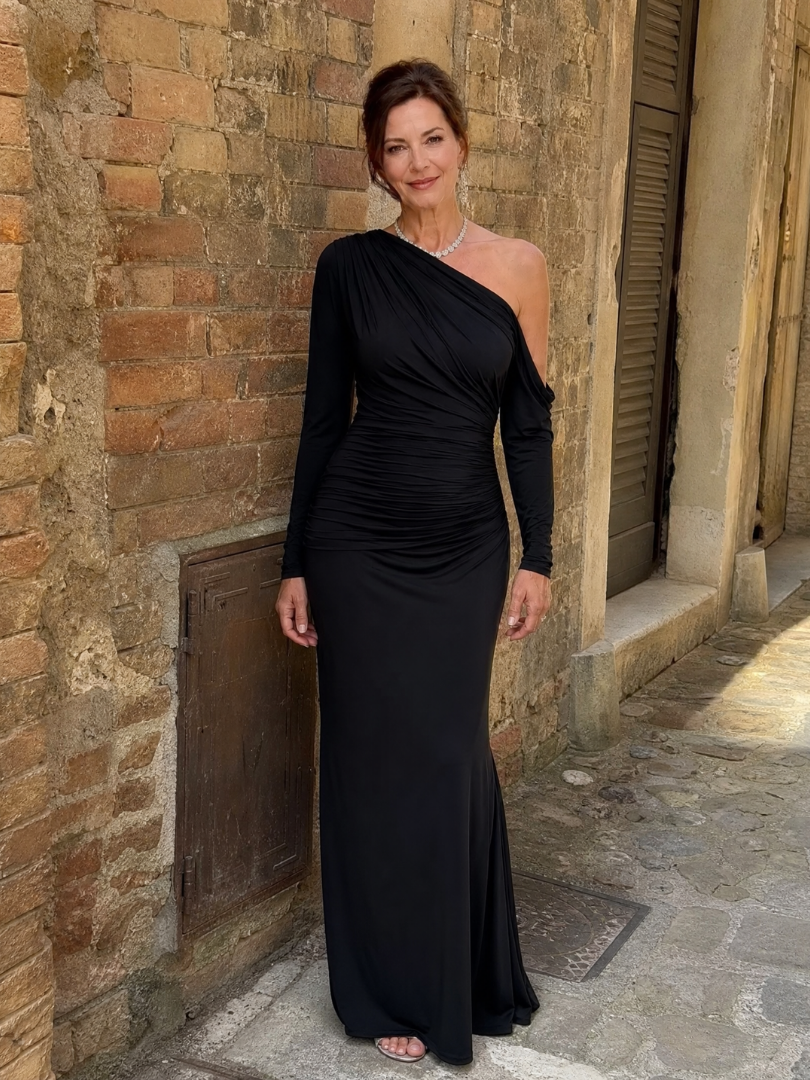 Women's One Shoulder Cocktail Maxi Dress