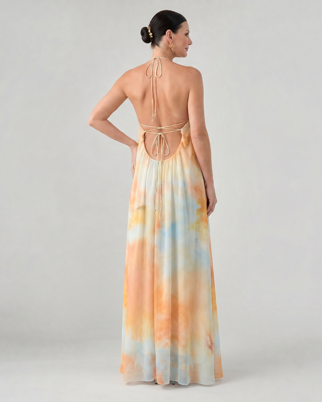 Women's Halter Wedding Guest Maxi Dress