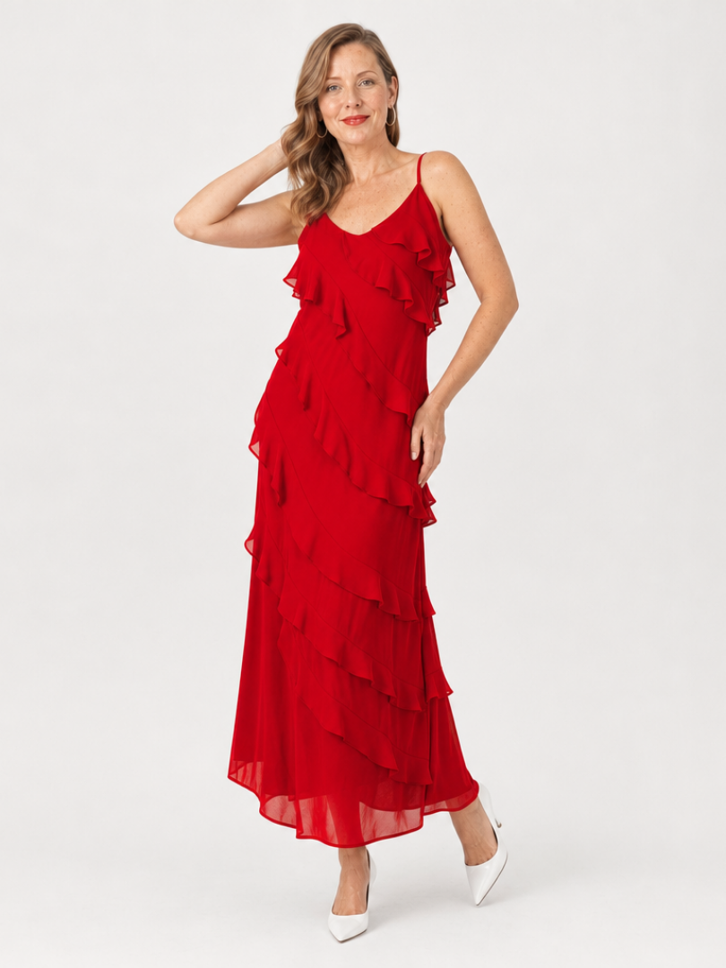 Women's Formal Maxi Dress – Red