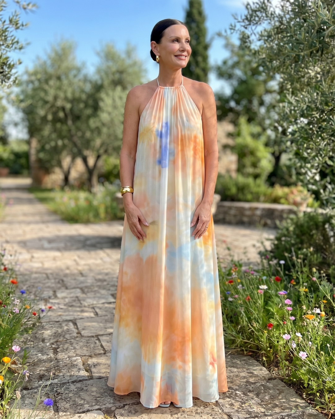 Women's Halter Wedding Guest Maxi Dress