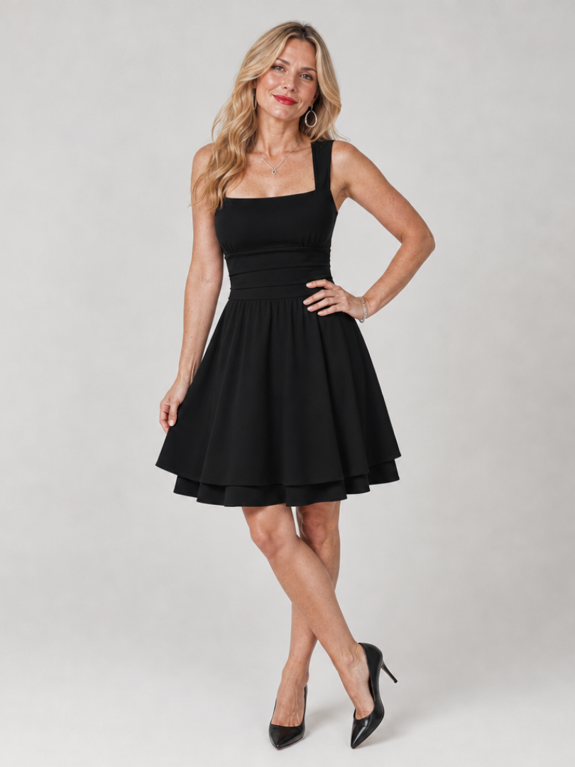 Women's Square Neck Formal Mini Dress