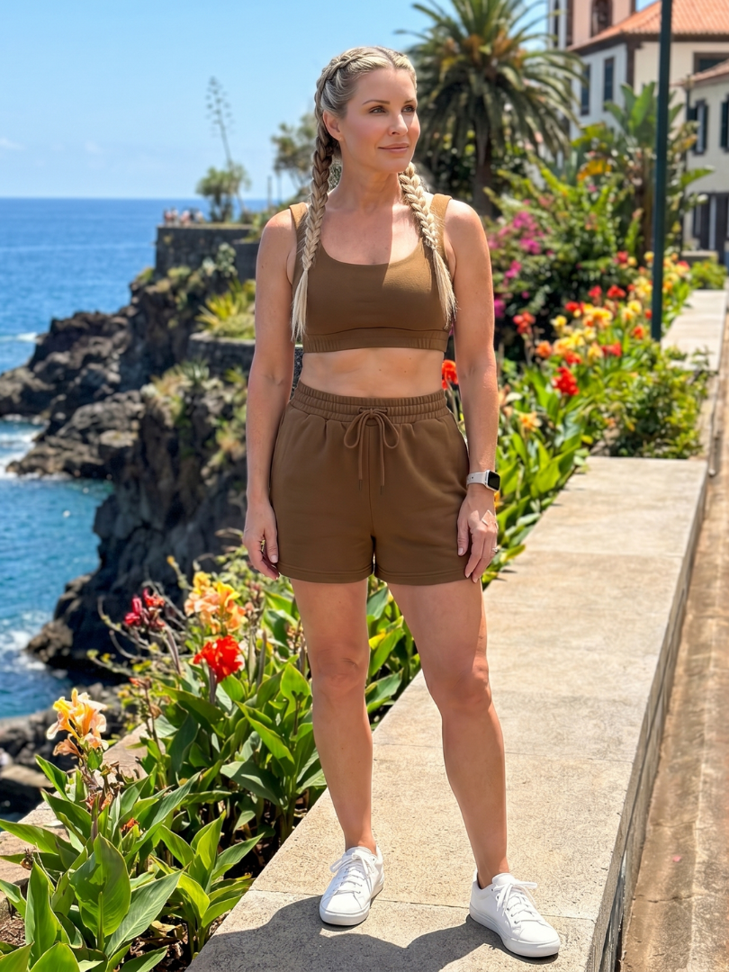 Women's Scoop Neck Sleeveless Summer Short Set