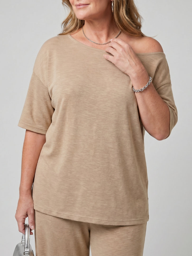 Women's Off Shoulder Short Sleeve Summer Short Set