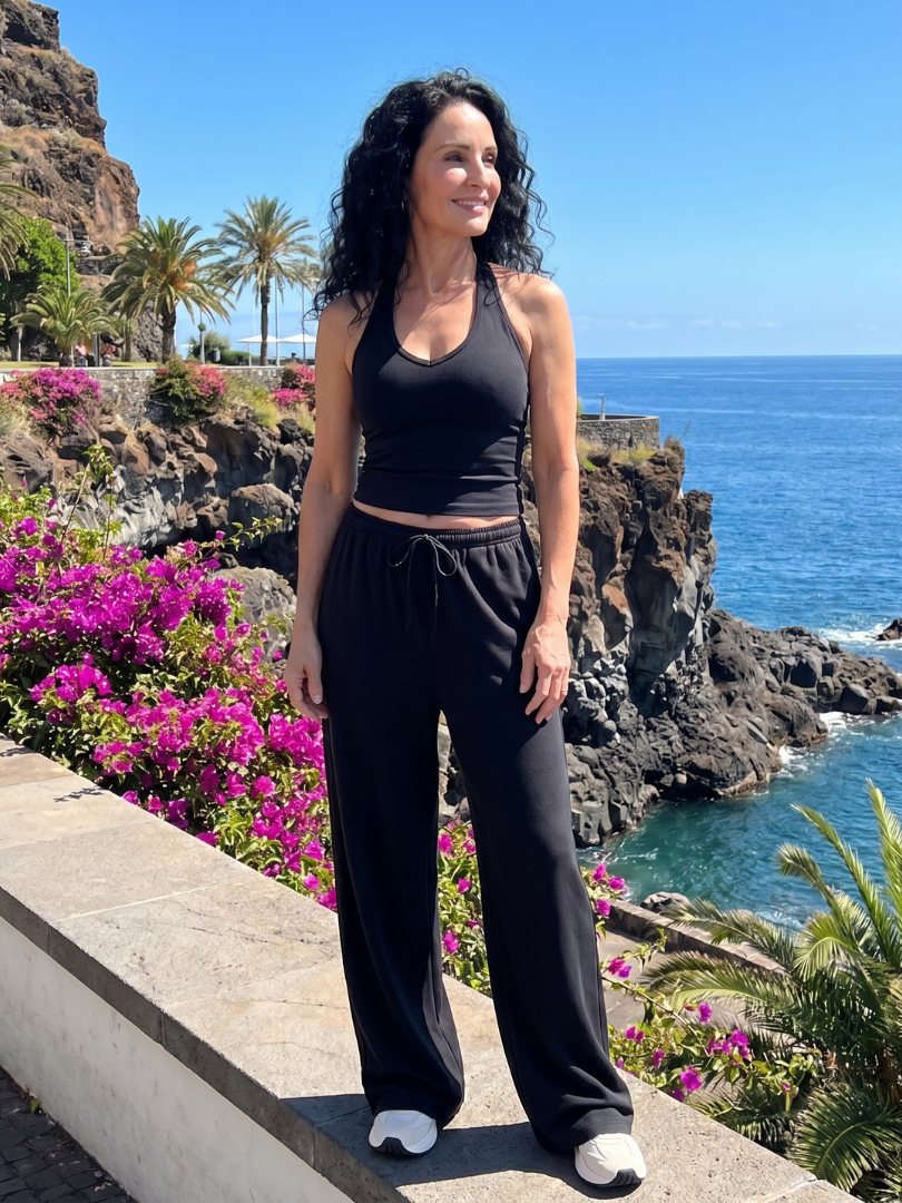 Women's Scoop Neck Sleeveless Summer Pants Set