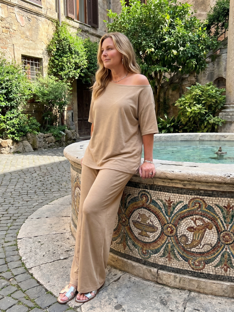 Women's Off Shoulder Short Sleeve Summer Short Set