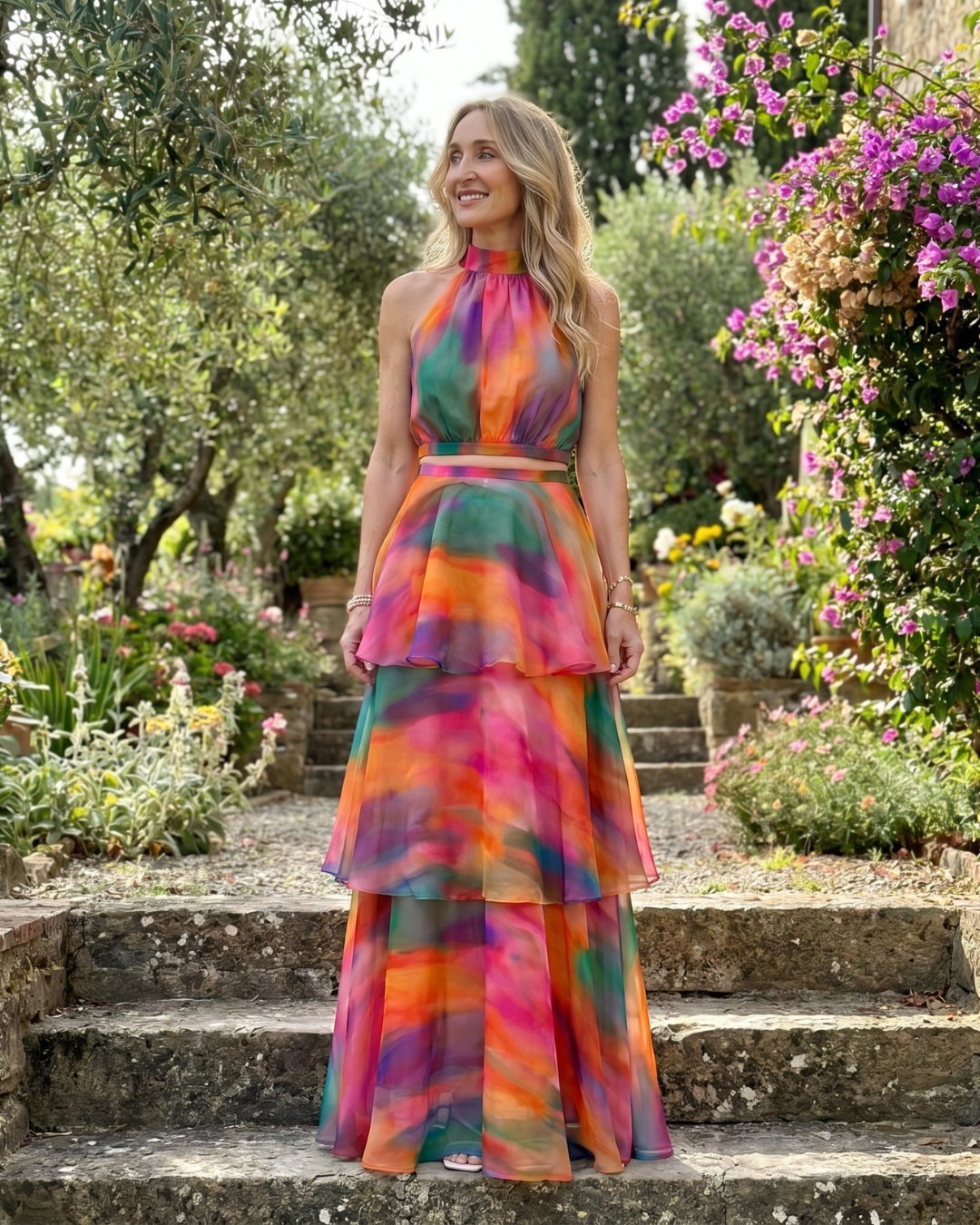 Women's Halter Wedding Guest Maxi Dress