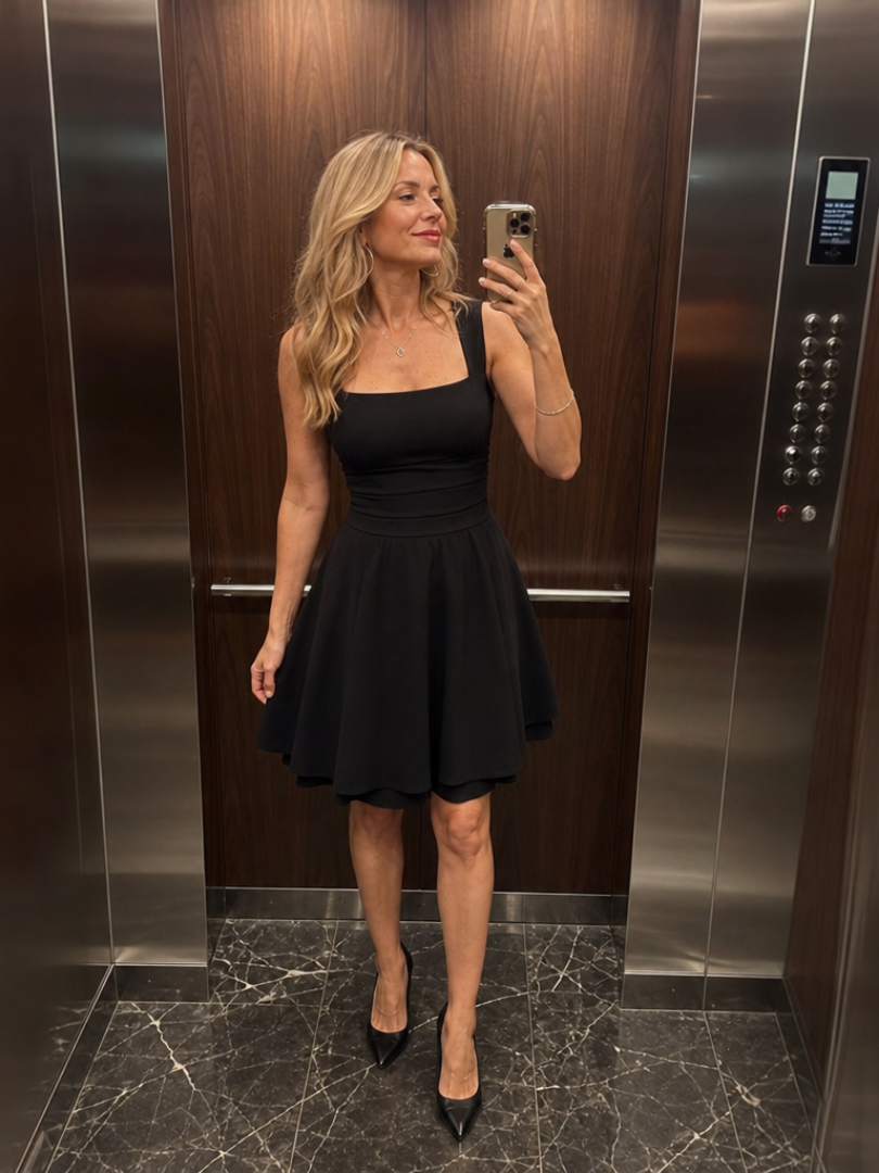 Women's Square Neck Formal Mini Dress