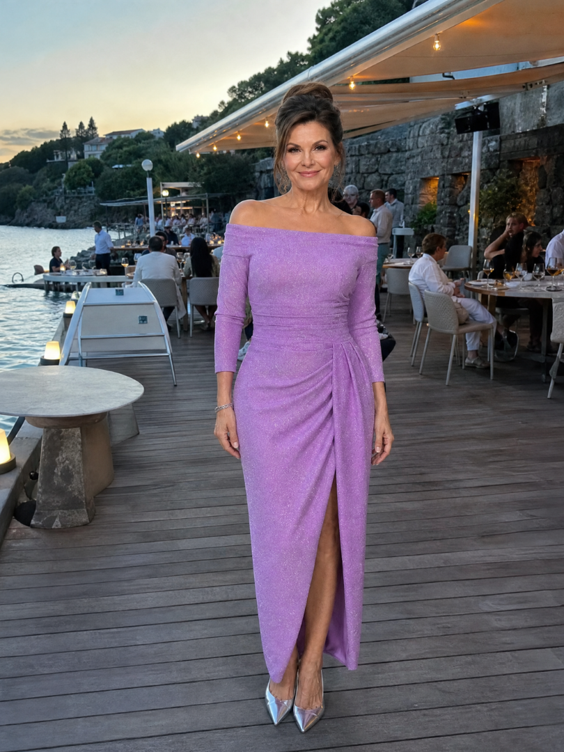 Women's Off Shoulder Cocktail Midi Dress