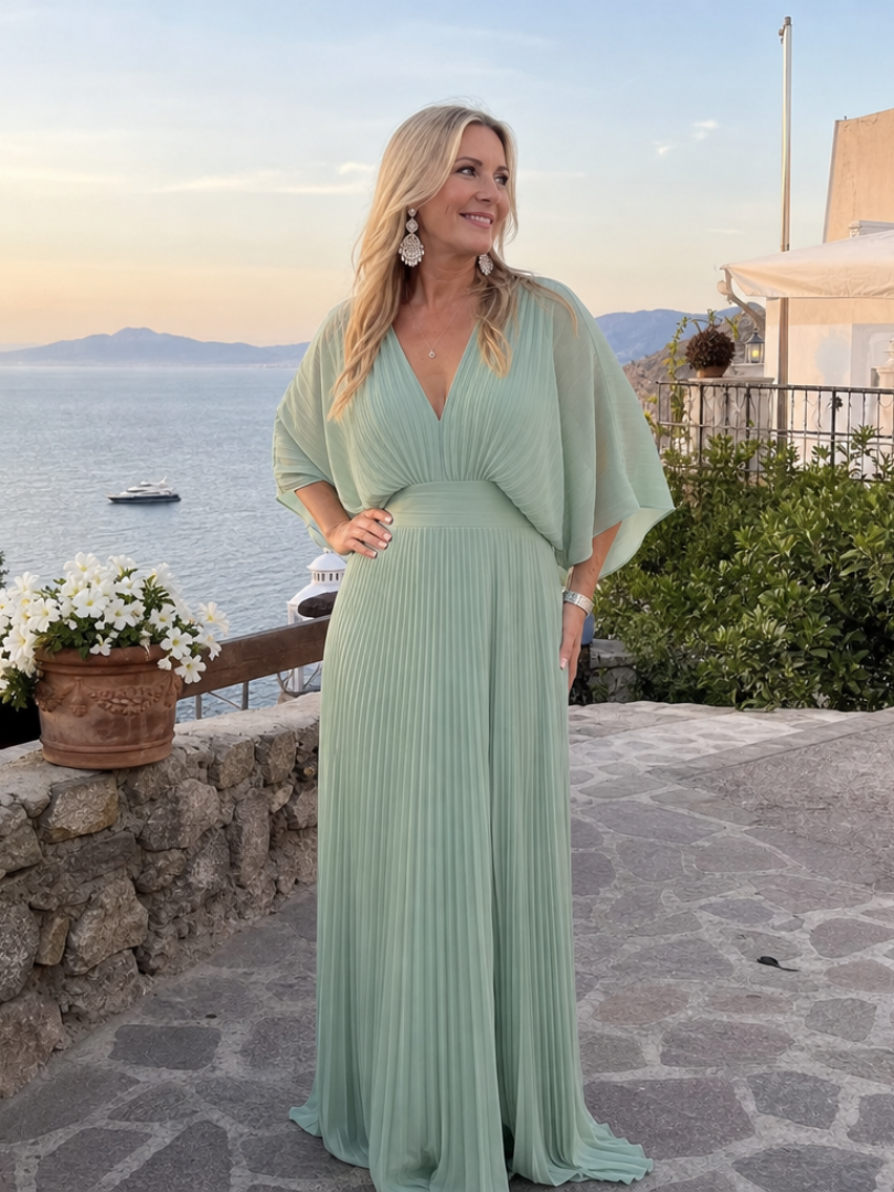 Women's V Neck Formal Maxi Dress