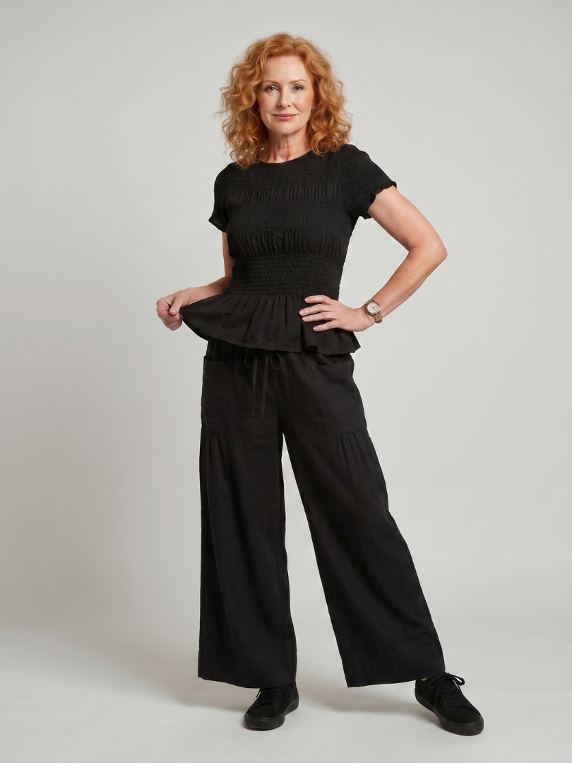 Women's Summer Pants Set – Black