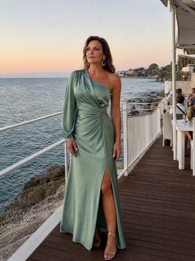 Women's One Shoulder Cocktail Maxi Dress