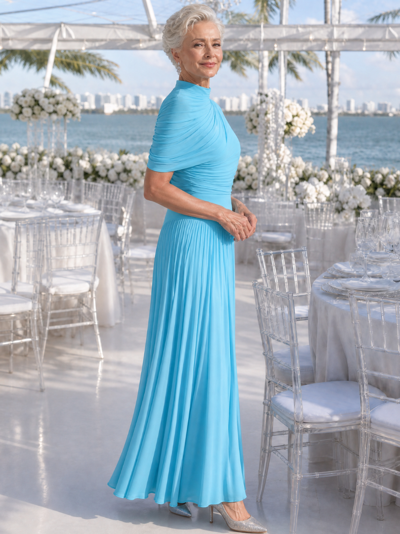 Women's One Shoulder Wedding Guest Maxi Dress