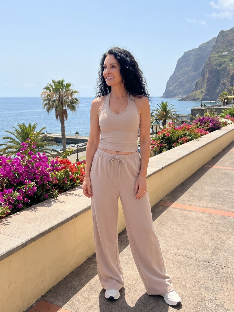 Women's Scoop Neck Sleeveless Summer Pants Set