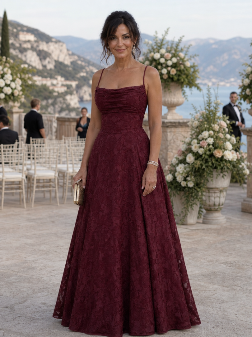 Women's Wedding Guest Maxi Dress – Burgundy