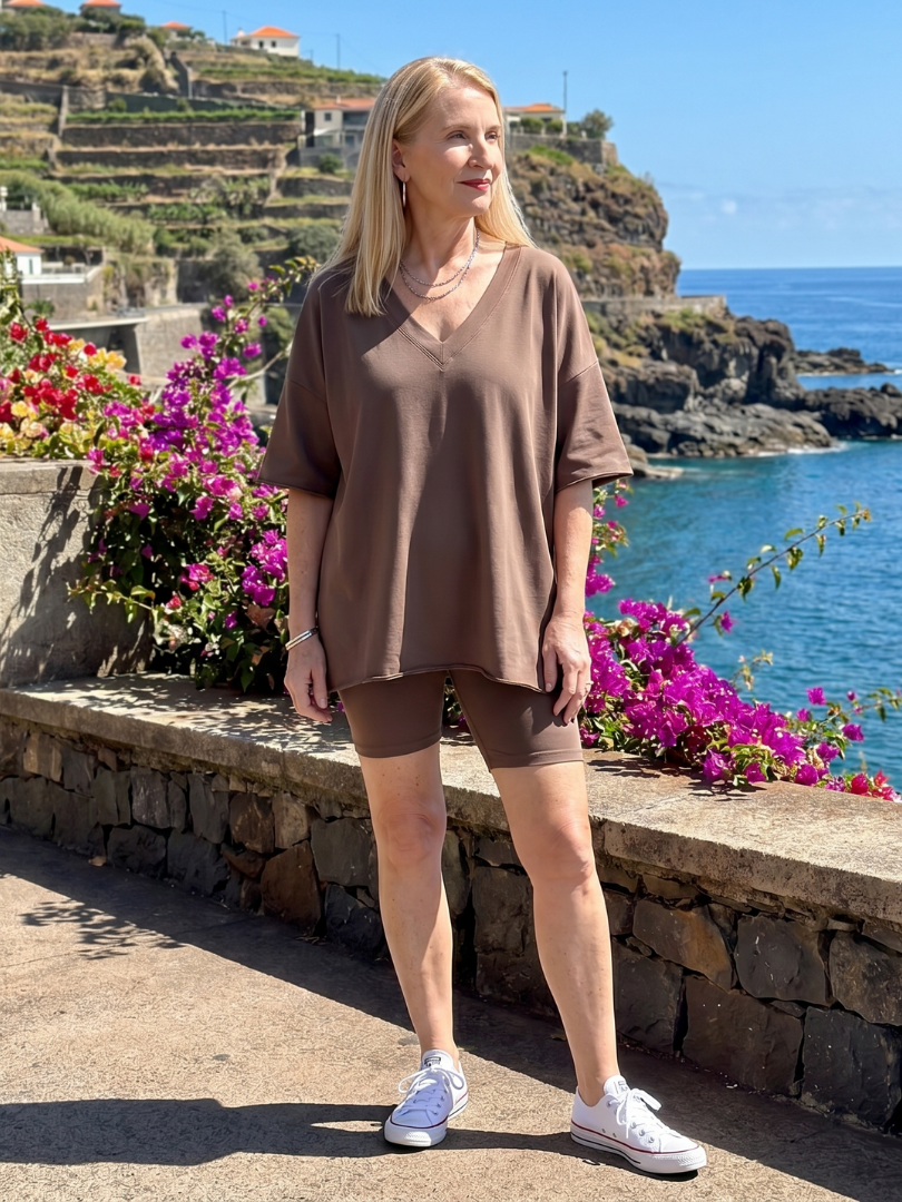 Women's V Neck Summer Short Set