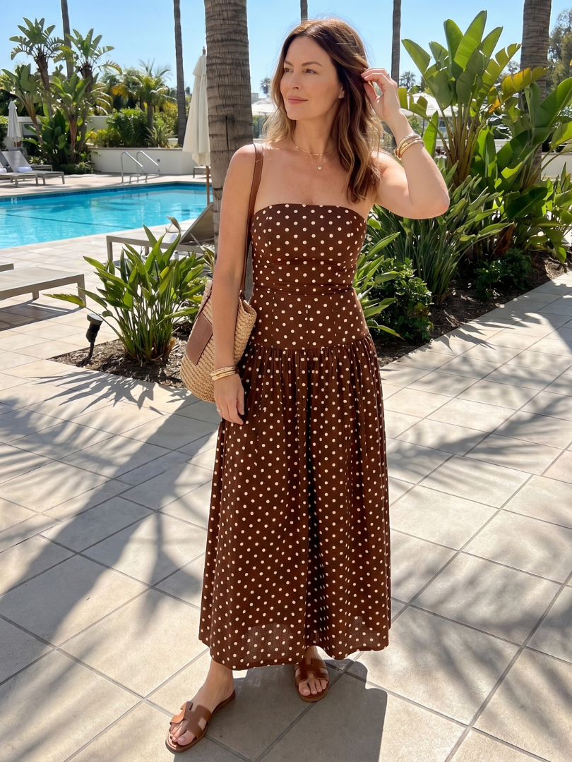 Women's Strapless Midi Dress
