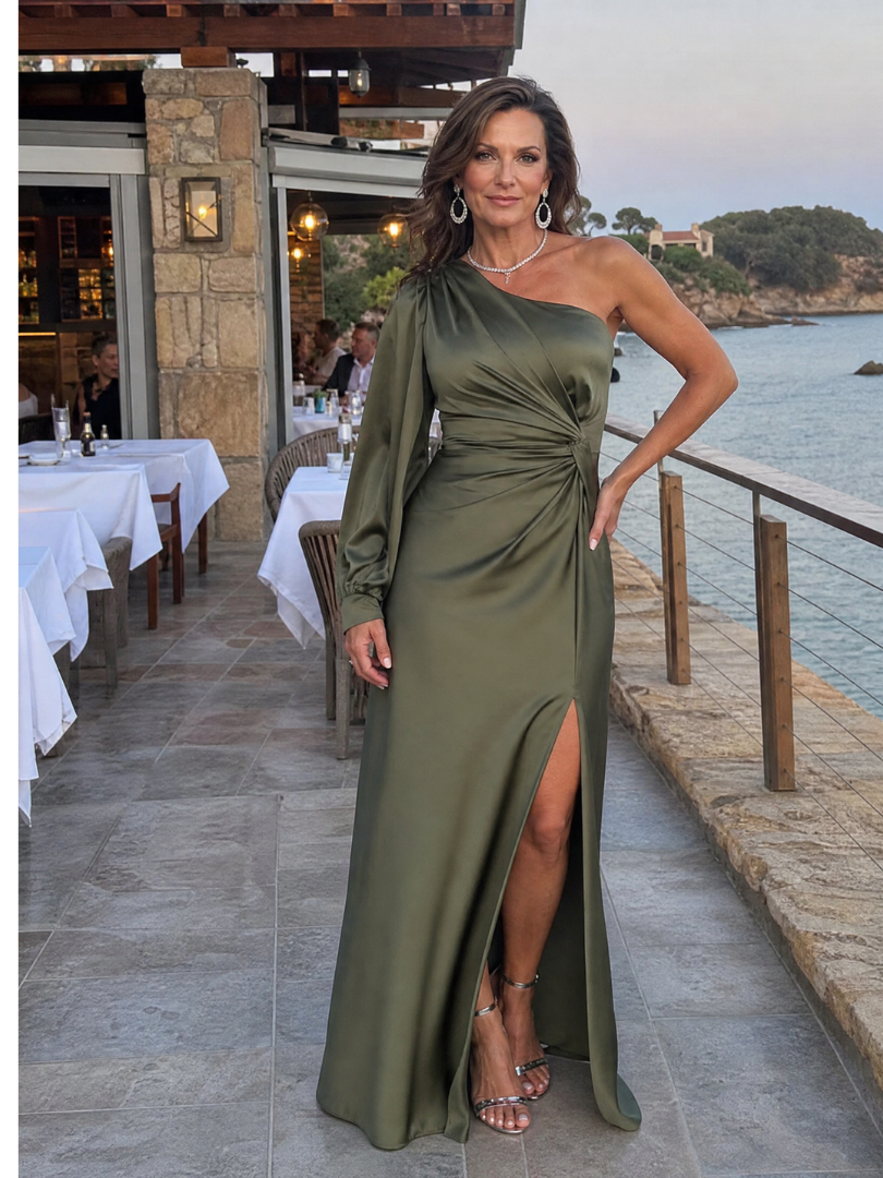 Women's One Shoulder Cocktail Maxi Dress