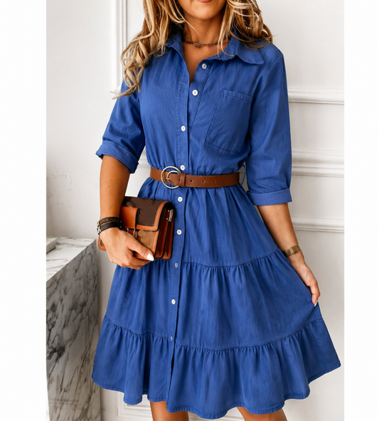 Women's Midi Dress – Blue