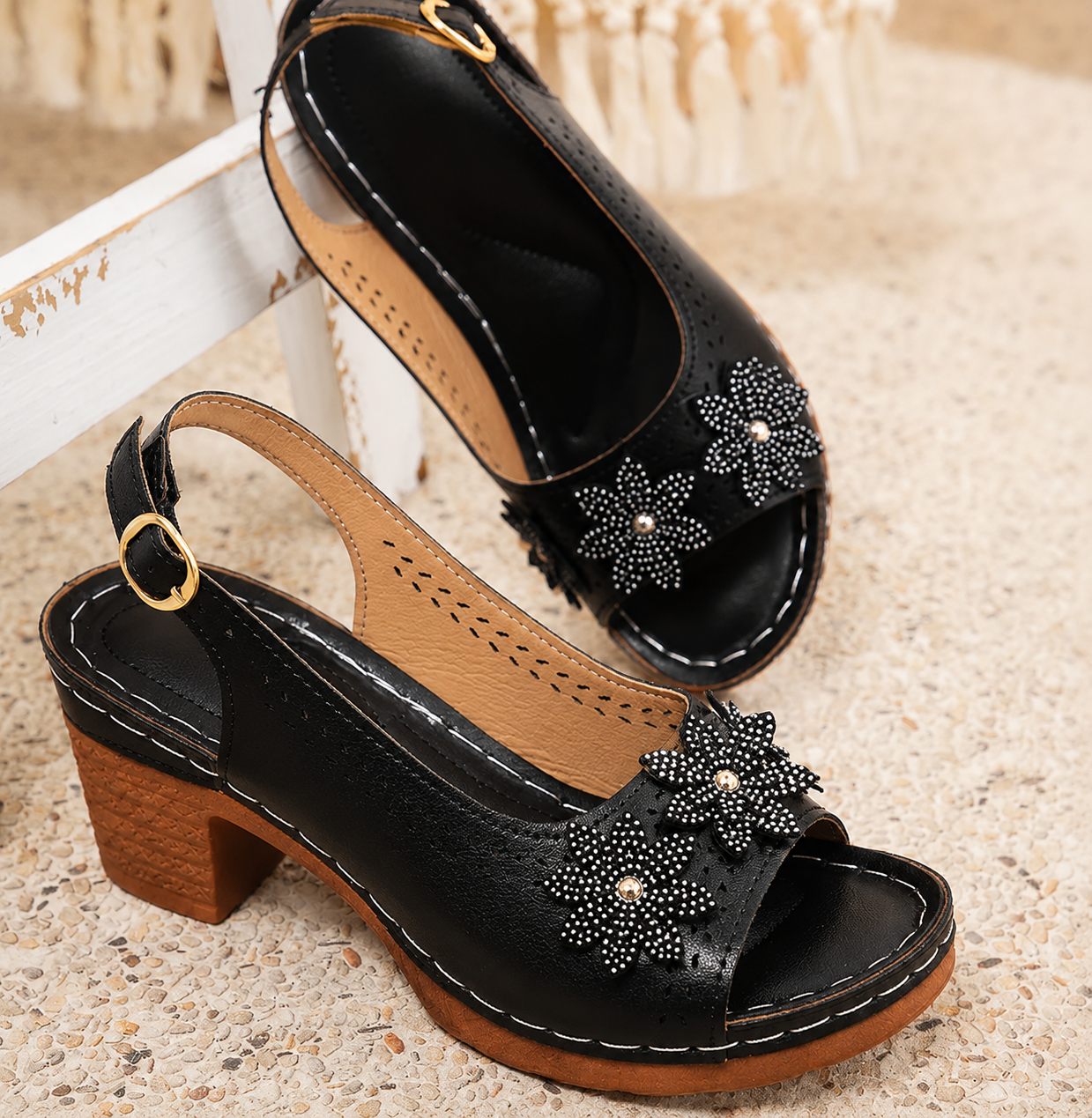 Women's Heeled Ankle Strap Sandals