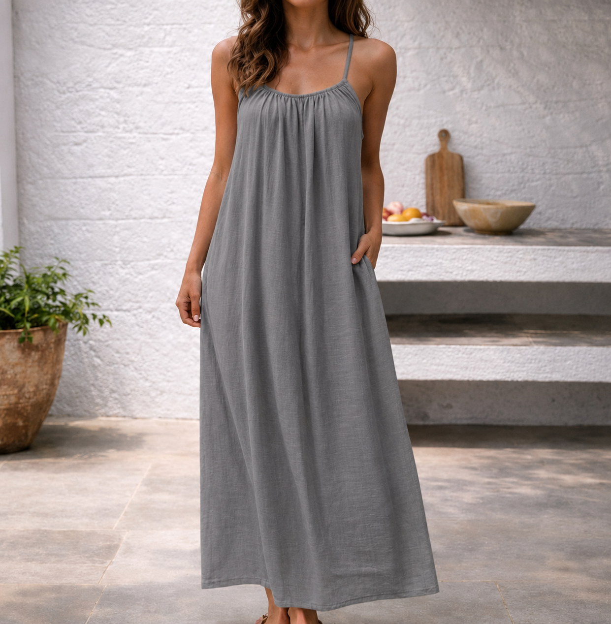 Women's Maxi Dress – Grey