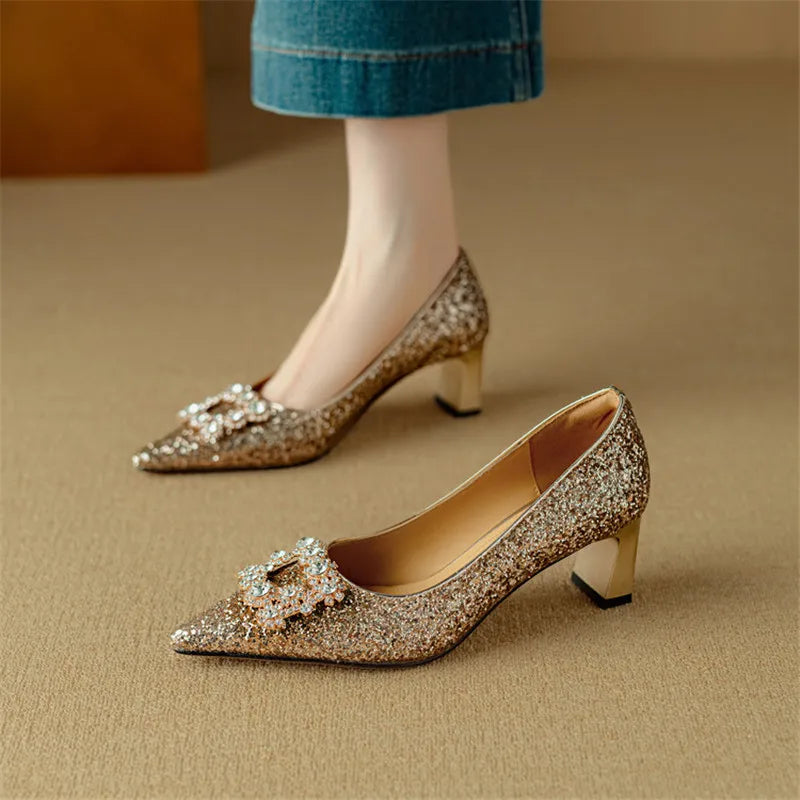 Women's Block Heel Pointed Toe Heels
