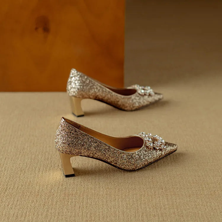Women's Block Heel Pointed Toe Heels