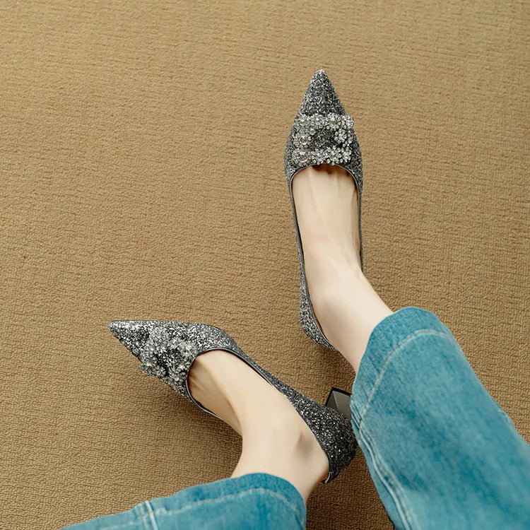 Women's Block Heel Pointed Toe Heels