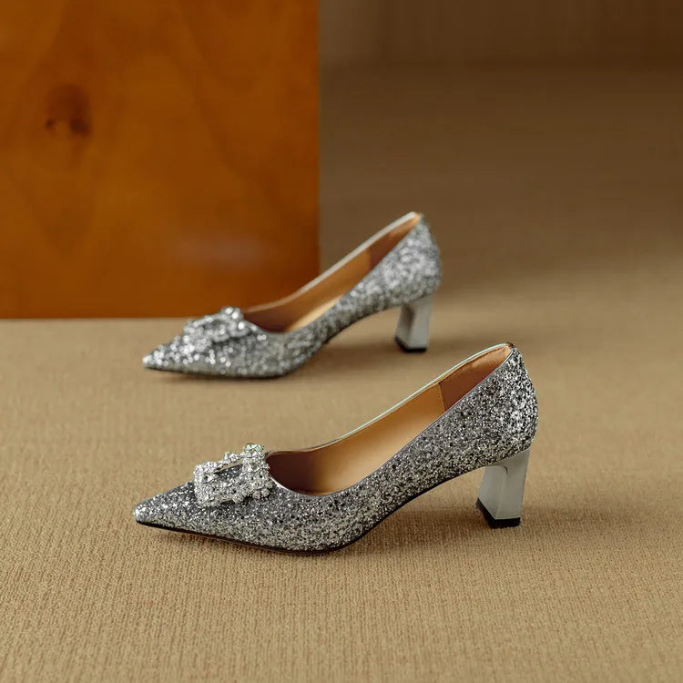 Women's Block Heel Pointed Toe Heels