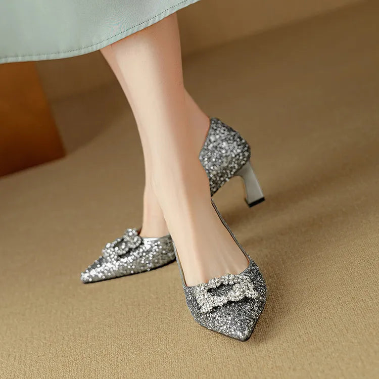 Women's Block Heel Pointed Toe Heels