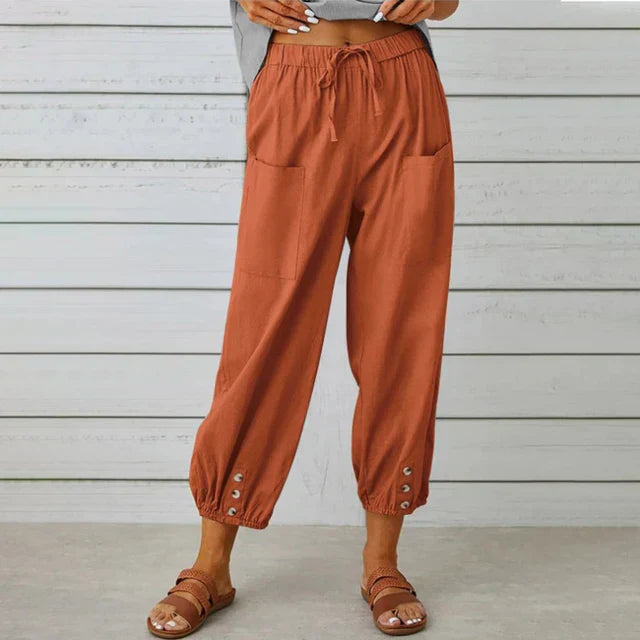 Women's Wide Leg High Waist Pants – Brick Red