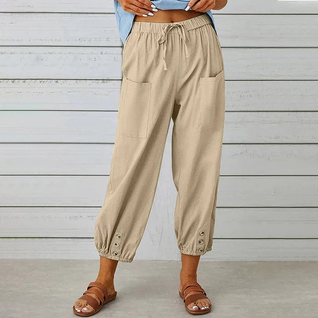 Women's Wide Leg High Waist Pants – Khaki