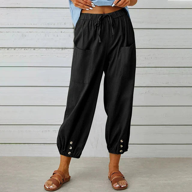 Women's Wide Leg High Waist Pants – Black